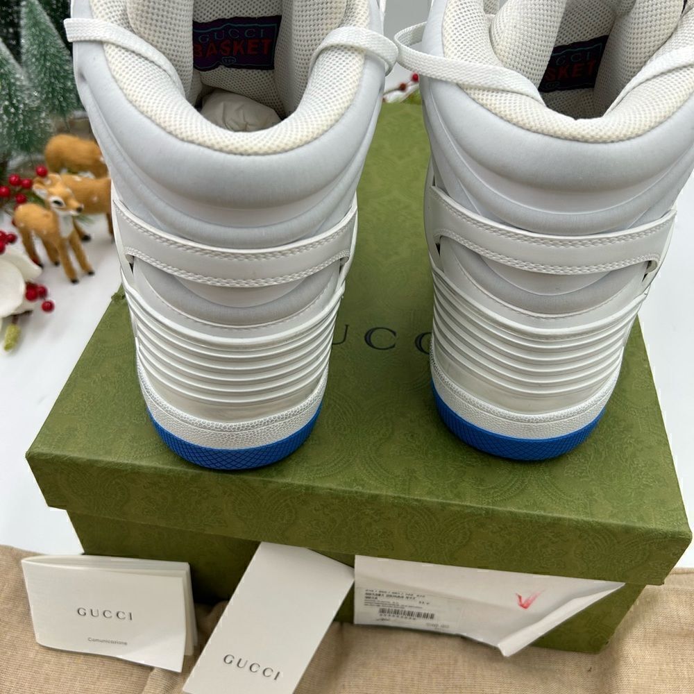 Men’s Gucci basket GG Supreme high top sneakers size 11.5 made in Italy - Picture 6 of 11